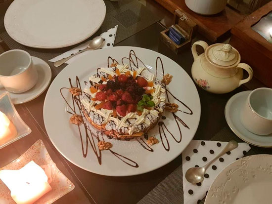 Especialidad dulce artesanal del desayuno gourmet de autor.