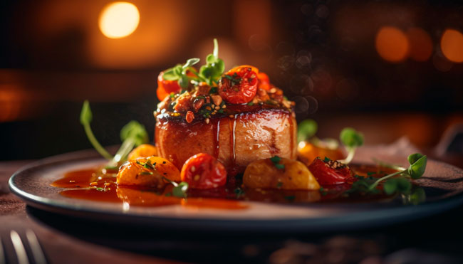 lomo con vegetales frescos